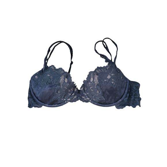 Victoria's Secret 34C Womens Bra Black Lace Overlay Underwired Lightly Lined - Picture 1 of 4